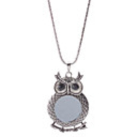 Owl Pattern Antique Silver Necklace