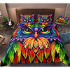 Owl Print 3-Piece Duvet Cover Set Hotel Bedding Sets Comforter Cover with Soft Lightweight Microfiber,  Include 1 Duvet Cover,  2 Pillowcases for Double/Queen/King(1 Pillowcase for Twin/Single) miniinthebox