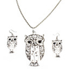 Owl Shape Alloy Necklace Earrings Jewelry Set