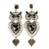 Owl Shape Wreath Resin Earrings