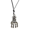 Owl Tree Branch Pattern Cow Leather Necklace