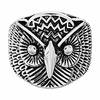 oxidized stainless steel owl head ring for men (size 10)