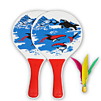 Paddle Badminton Set Wood / Plastic 2 Paddle / 1 Birdy - Portable Indoor