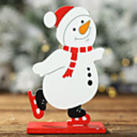 Painted Wooden Old Snowman Ornaments Christmas Nordic Tabletop Props Decorations Decoration Supplies