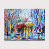 Painting on Canvas Pedestrians Rain Street Tree Palette knife Abstract Landscape Art Paintings Canvas Wall Art Modern Home Living Room Office Decor Abstract Painting Rolled Without Frame