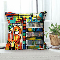 Painting Style Double Side Cushion Cover 1PC Soft Decorative Square Throw Pillow Cover Cushion Case Pillowcase for Sofa Bedroom Livingroom Outdoor Superior Quality Machine Washable Outdoor Cushion for Sofa Couch Bed Chair miniinthebox