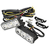 Pair LED Car White DRL Amber Turn Signal Lamp Daytime Driving Running Light