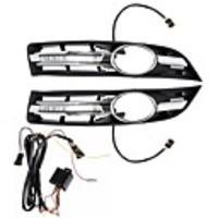 Pair LED DRL Daytime Running Lights White Turn Signal Lamp Yellow For VW Passat B6 2007- 2011