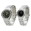 Pair of 3399 Alloy Analog Quartz Wrist Watches (Silver)