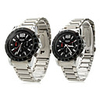 Pair of 8114 Alloy Analog Quartz Wrist Watches (Silver)