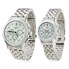 Pair of 8117 Alloy Analog Quartz Wrist Watches (Silver)