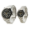 Pair of 9123 Alloy Analog Quartz Wrist Watches (Silver)