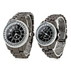 Pair of 9390 Alloy Analog Quartz Wrist Watches (Black)