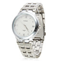 Pair of Alloy Analog Quartz Couple Watches 8130 (Silver)