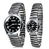 Pair of Alloy Analog Quartz Couple Watches (Silver)
