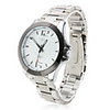 Pair of Alloy Analog Quartz Couple Watches with White Face 8064 (Silver)
