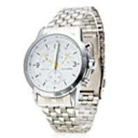 Pair of Alloy Analog Quartz Couple Watches with White Face 8084 (Silver)