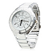 Pair of Alloy Analog Quartz White Face Couple Watches (Silver-White)