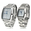 Pair of Alloy Analog Quartz Wrist Watch (Silver)