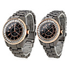 Pair of Alloy Analog Quartz Wrist Watches 9390 (Black)