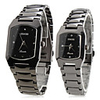 Pair of Alloy Analog Quartz Wrist Watches (Black)