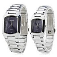 Pair of Alloy Analog Quartz Wrist Watches (Silver)