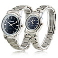 Pair of Blue Face Alloy Analog Quartz Couple