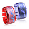 Pair of Bracelet Design Future Blue LED Wrist Watch - Blue Red