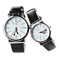 Pair of Cortex Style Analog Quartz Wrist Watches (Black)