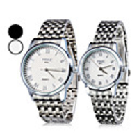 Pair of Dress Style Steel Analog Quartz Couple