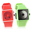 Pair of Fashion Watch Silicone Wrist Watches - Green Red