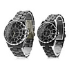 Pair of Fashionable Metal Analog Quartz Wrist Watches (Black)