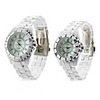 Pair of Fashionable Metal Analog Quartz Wrist Watches (White)