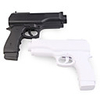 Pair of Hand Gun Controllers for Wii Remote (Black/White)