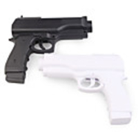 Pair of Hand Gun Controllers for Wii Remote (Black/White)