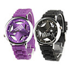 Pair of Hollow Out Star Pattern Design Quartz Wrist Watches with Crystal Decoration - Black and Purple