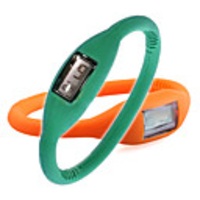 Pair of ION Fashion Unisex Silicone Jelly Sports Wrist Watches - Green Orange
