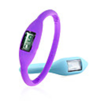 Pair of ION Fashion Unisex Silicone Jelly Sports Wrist Watches - Purple Aquamarine