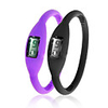 Pair of ION Fashion Unisex Silicone Jelly Sports Wrist Watches - Purple Black