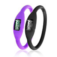 Pair of ION Fashion Unisex Silicone Jelly Sports Wrist Watches - Purple Black