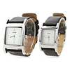 Pair of PU 9155 Analog Quartz Wrist Watches (Black)