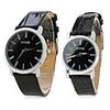 Pair of PU Analog Quartz Wrist Watches (Black)