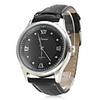Pair of Roman Numbers PU Analog Quartz Couple Watches (Black)
