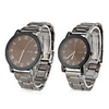 Pair of Roman Numerals Style Analog Quartz Wrist Watches (Black)