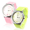 Pair of Silcone Band Big Dial Quartz Wrist Watches - Pink and Green