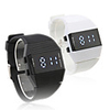 Pair of Silicone Band Sports Style Blue Light LED Wrist Watches - Black White