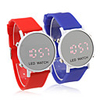 Pair of Sports Style Red LED Jelly Wrist Watches - Blue Red