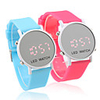 Pair of Sports Style Red LED Jelly Wrist Watches - Light Blue Peach Red