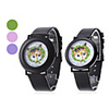 Pair of Unisex Cat Design PU Analog Quartz Wrist Watch (Assorted Colors)