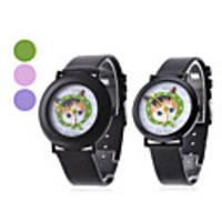 Pair of Unisex Cat Design PU Analog Quartz Wrist Watch (Assorted Colors)